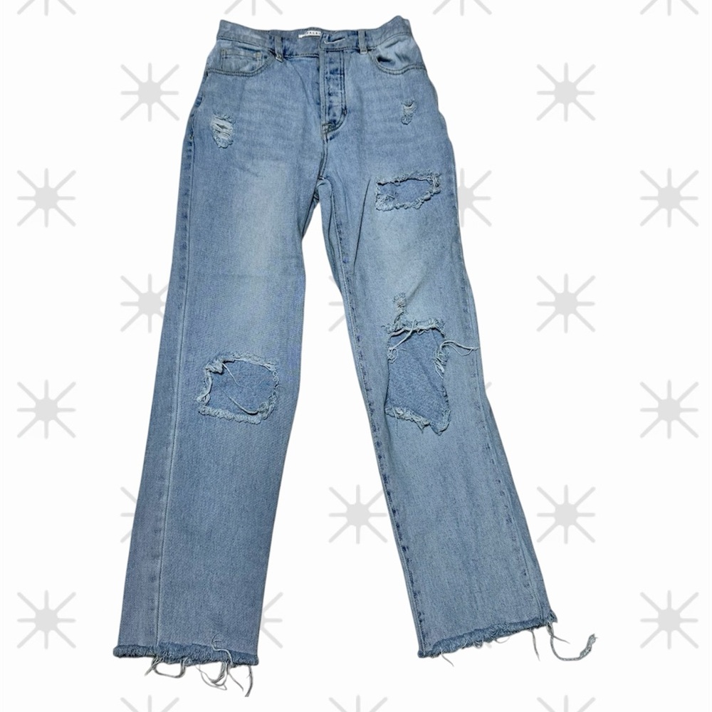 Pacsun Size 23 High Rise Distressed Boyfriend Light Wash Ripped Raw Hem Jean Y2k